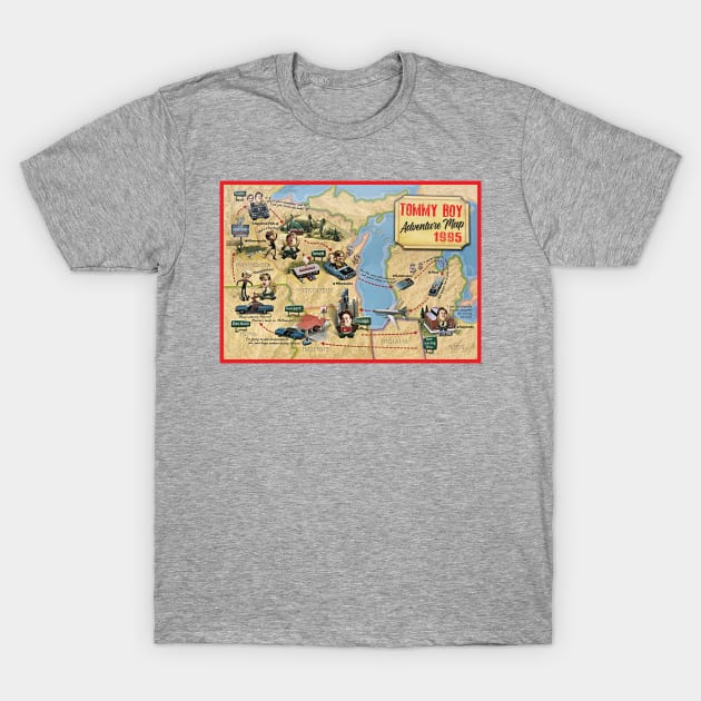 Tommy's Travel Map T-Shirt by Alema Art